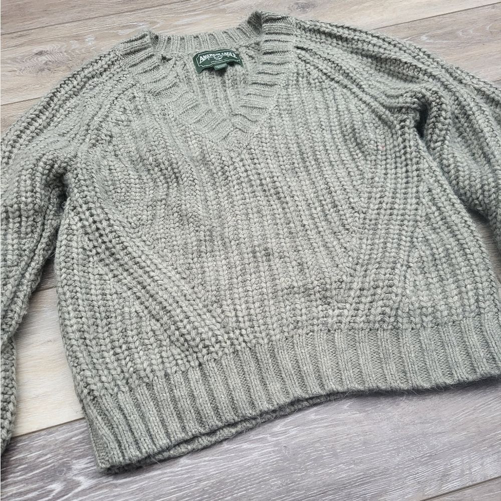 American Eagle oversized chunky knit v neck sweater xs - Picture 12 of 12